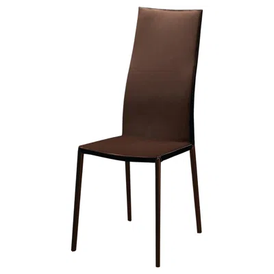 Pre-owned Zanotta Lealta Chair In Brown Cowhide Seat & Legs With Aluminium Frame