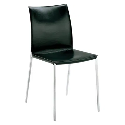 Pre-owned Zanotta Lia Chair In Black Upholstery With Polished Aluminum Frame