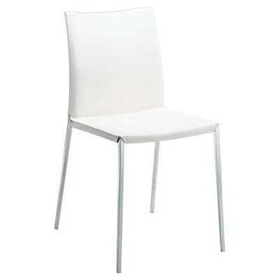 Pre-owned Zanotta Lia Chair In White Upholstery With Polished Aluminum Frame
