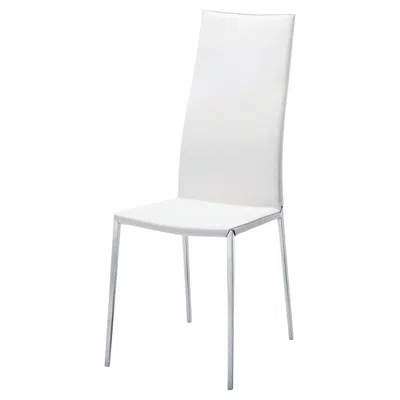 Pre-owned Zanotta Lialta Chair In White Upholstery With Polished Aluminum Frame