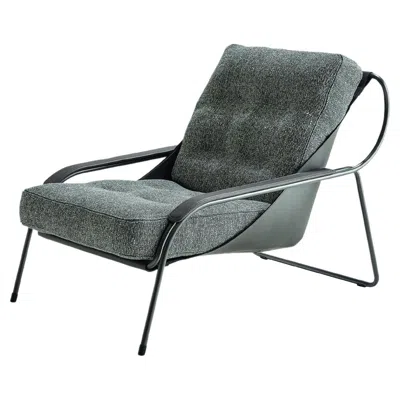 Pre-owned Zanotta Maggiolina Lounge Chair In Trama Upholstery With Black Nickel Frame