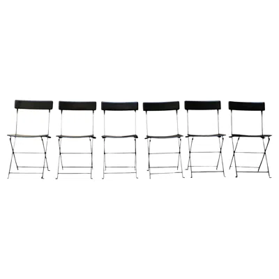 Pre-owned Zanotta Marco Zanuso For  Set Of 6 Chairs Mod. Celestina, Italy 1990s In Black