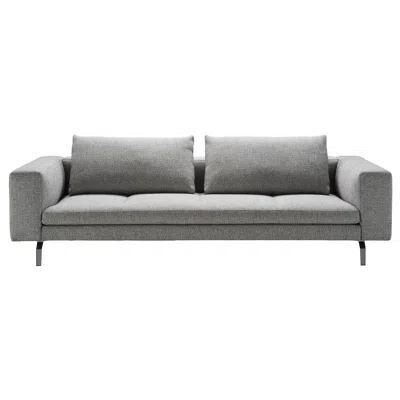 Pre-owned Zanotta Medium Bruce Sofa In Grey Upholstery With Black Painted Steel Frame In Gray
