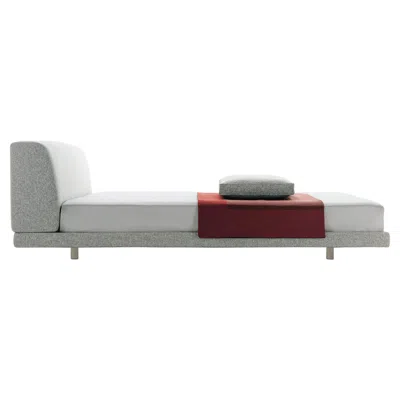 Pre-owned Zanotta Medium Greg Bed In Grey Upholstery With Steel Frame By Emaf Progetti In Gray