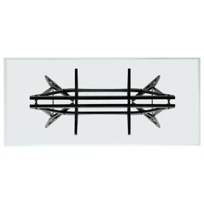 Pre-owned Zanotta Medium Reale Table In Glass Top With Bevelled Edges And Black Oak Frame