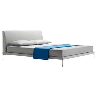 Pre-owned Zanotta Medium Talamo Bed With Single Springing In Grey Upholstery In Gray