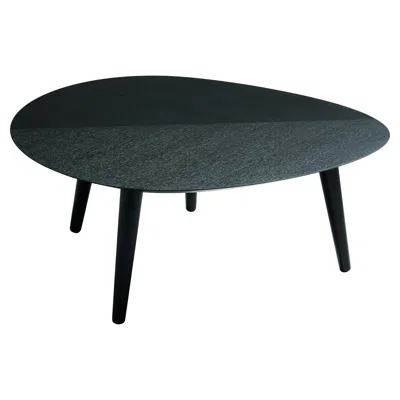 Pre-owned Zanotta Medium Tweed Mini Table In Black Oak Top With Black Frame