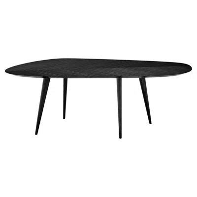 Pre-owned Zanotta Medium Tweed Table In Black Oak Top And Frame By Garcia Cumini