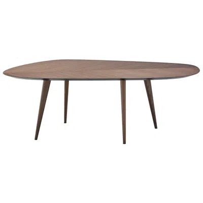 Pre-owned Zanotta Medium Tweed Table In Walnut Top And Frame By Garcia Cumini In Brown