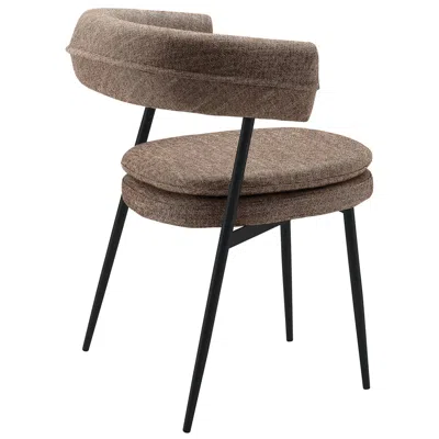 Pre-owned Zanotta Nena Armchair In Brown Fabric Upholstery With Matt Black Frame