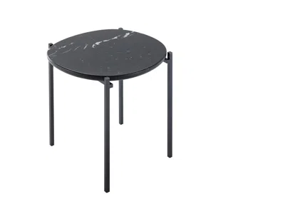 Pre-owned Zanotta Niobe Small Table With Black Marquinia Marble Top By Federica Capitani