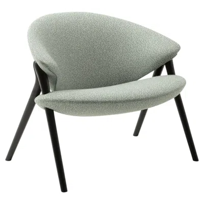 Pre-owned Zanotta Oliva Armchair In Green Upholstery With Black Laquered Maple Wood Frame