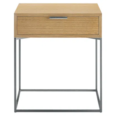 Pre-owned Zanotta Oscar Nightstand In Natural Oak Finish By Emaf Progetti In Brown