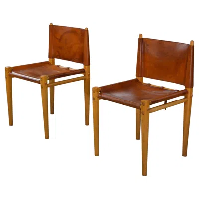 Pre-owned Zanotta Paire De Chaises Modèle "oasis" Par Gian Franco Legler Pour  1960's In Brown
