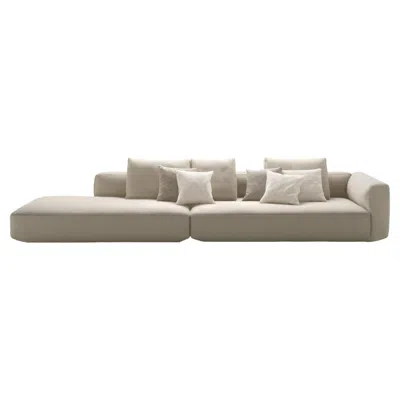 Pre-owned Zanotta Pianoalto Modular Sofa In Beige Fabric By Ludovica & Roberto Palomba In Brown