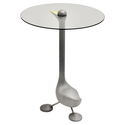 Pre-owned Zanotta Postmodern Animal Vintage Side Table Sirfo Alessandro Mendini  Edizione In Silver