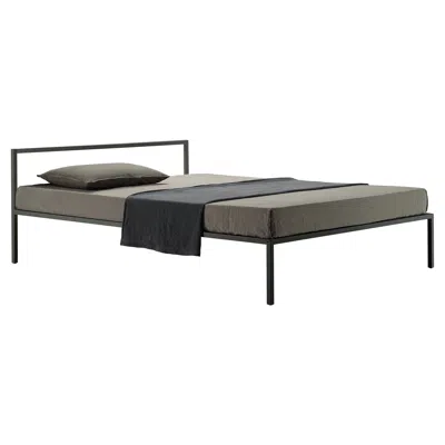 Pre-owned Zanotta Queen Size Nyx Bed Frame In Black Painted Steel By Emaf Progetti