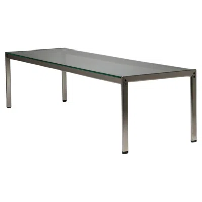 Pre-owned Zanotta Sanmarco Steel And Glass Coffee Table By Gae Aulenti For , Italy, 1980s In Gray
