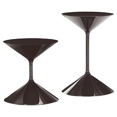Pre-owned Zanotta Set Of Two Customizable  Tempo Side Tables By Prospero Rasulo In Black