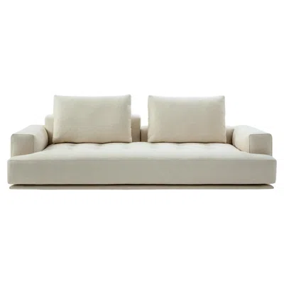 Pre-owned Zanotta Shiki Monobloc Sofa In Torre Fabric & Wooden Base By Damian Williamson In Gray