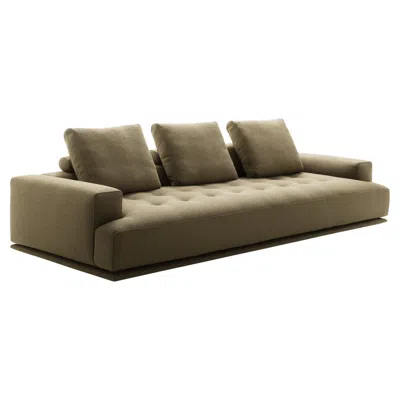 Pre-owned Zanotta Shiki Monobloc Sofa With Wooden Base By Damian Williamson In Brown