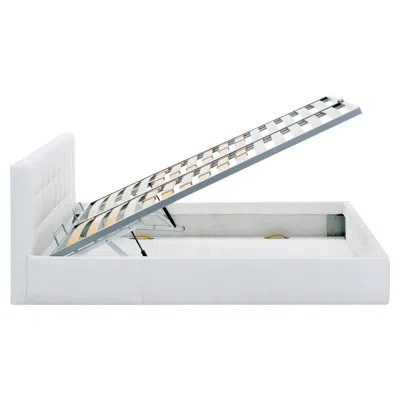 Pre-owned Zanotta Small Box Bed With Container Unit In White Upholstery With Steel Frame