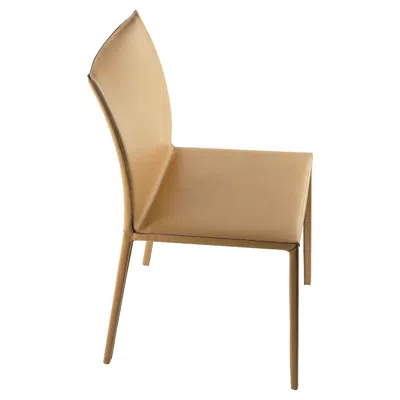 Pre-owned Zanotta Small Lea Chair In Light Brown Cowhide Seat & Legs With Aluminium Frame