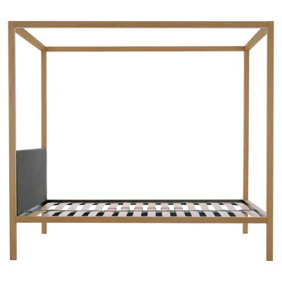 Pre-owned Zanotta Small Milleunanotte Four-poster Bed With Canopy In Natural Oak Frame In Brown