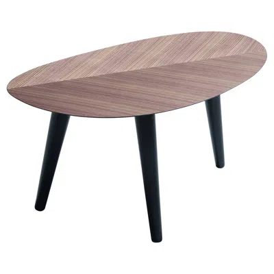 Pre-owned Zanotta Small Tweed Mini Table In Canaletto Walnut Top With Black Frame