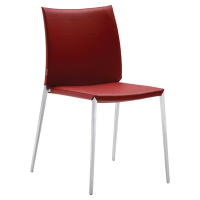 Pre-owned Zanotta Talia Stackable Chair In Red Upholstery With White Aluminum Frame