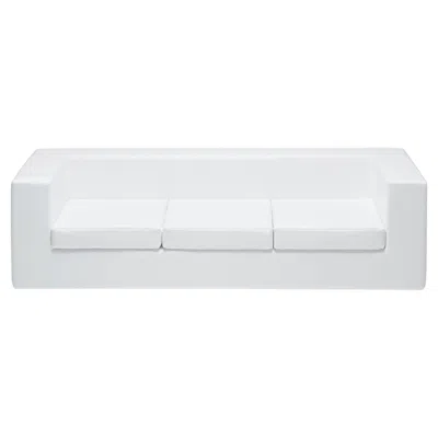 Pre-owned Zanotta Throw Away Three-seater Sofa In White Leather By Willie Landel