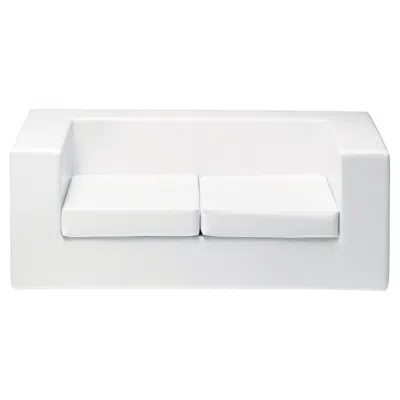 Pre-owned Zanotta Throw Away Two-seater Sofa In White Leather By Willie Landel