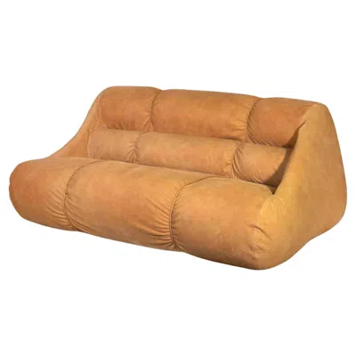 Pre-owned Zanotta Vintage Ciuingam Leather Sofa By De Pas, D'urbino And Lomazzi For -1960s In Orange