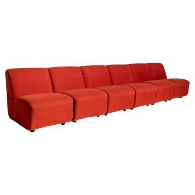 Pre-owned Zanotta Vintage Modular Sofa In Red Fabric, Italy, 1970s