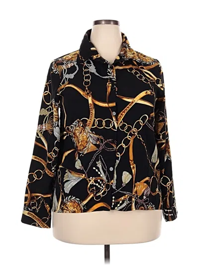 Pre-owned Zanzea Collection 3/4 Sleeve Blouse In Black
