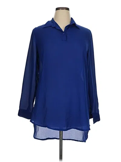 Pre-owned Zanzea Collection 3/4 Sleeve Blouse In Blue