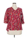 Zanzea Collection 3/4 Sleeve Blouse In Red