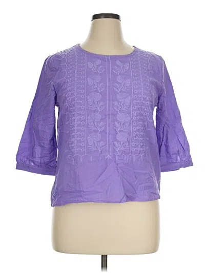 Pre-owned Zanzea Collection 3/4 Sleeve Blouse In Purple