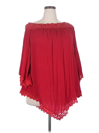Pre-owned Zanzea Collection 3/4 Sleeve Blouse In Red