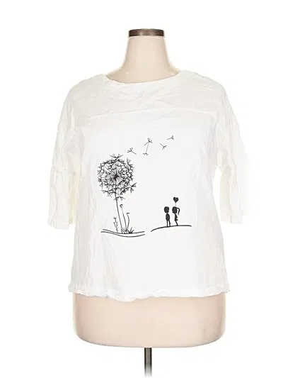 Pre-owned Zanzea Collection 3/4 Sleeve Blouse In White