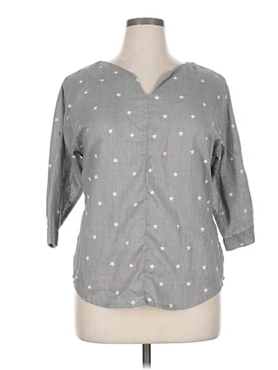 Pre-owned Zanzea Collection 3/4 Sleeve Button Down Shirt In Gray