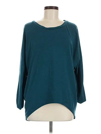 Pre-owned Zanzea Collection 3/4 Sleeve Top Teal Boatneck Tops