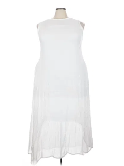 Pre-owned Zanzea Collection Casual Dress In White