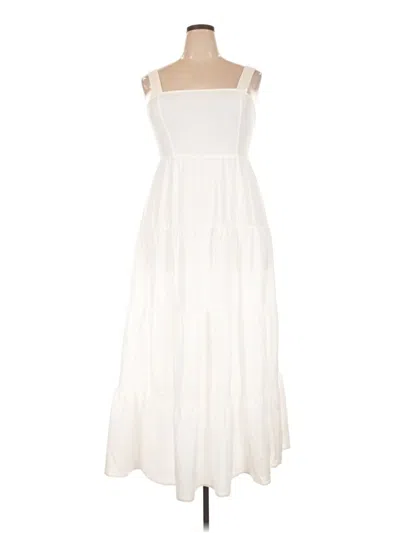 Pre-owned Zanzea Collection Casual Dress In White