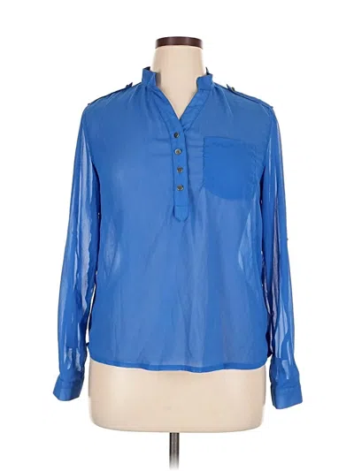 Pre-owned Zanzea Collection Long Sleeve Blouse In Blue