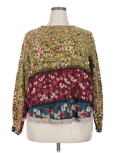 Pre-owned Zanzea Collection Long Sleeve Blouse In Green