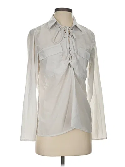 Pre-owned Zanzea Collection Long Sleeve Blouse In Silver