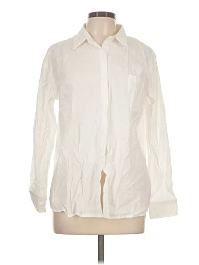 Pre-owned Zanzea Collection Long Sleeve Button Down Shirt In Ivory