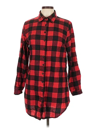 Pre-owned Zanzea Collection Long Sleeve Button Down Shirt In Red