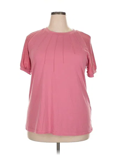 Pre-owned Zanzea Collection Short Sleeve Blouse In Pink